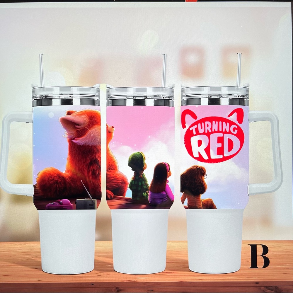 Custom made Disney Turning Red red panda Tumbler Brand New 40 oz double wall - Picture 9 of 10